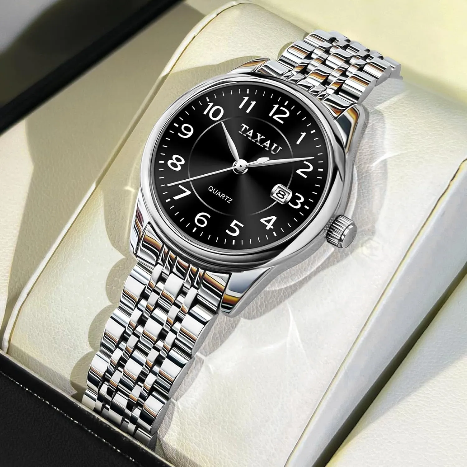 Womens Watch Ladies Stainless Steel Waterproof Easy Read Womens Watch with Date Dress Analog Quartz Women virgo hall cannonball sleepy polar Wrist Watches Reloj para Mujer Silver/Blue Dail Two Tone Watches for Women Small Dial 