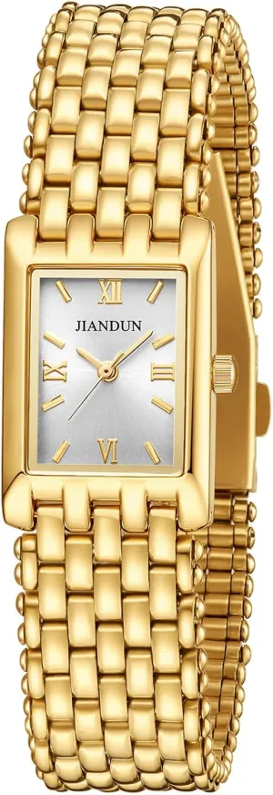 Womens Watch Luxury Bracelet Tools Included JIANDUN Petite Watches for Women mound Vintage Ladies Quartz Wrist Watches Stainless Steel Band 