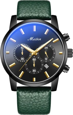 Women's Wrist luxury Watch Leather Strap Waterproof Watch for Women - Quartz Casual Chronograph With Calendar - 