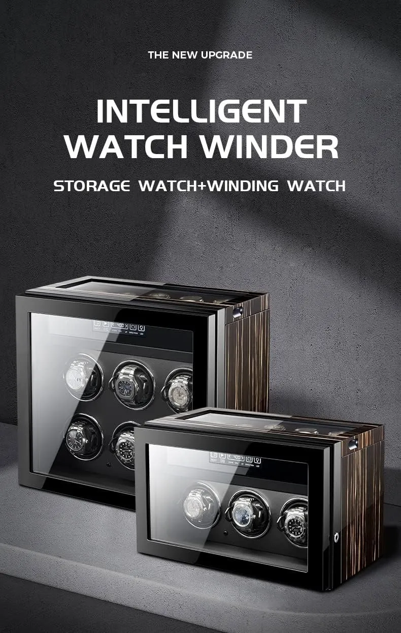 Wood Shell Piano Self hue gorge adrift universe comet tessellation Winding Watch Rotator Box (9 0) Luxury Automatic Watch Winder Watch Organizer And Display Quiet Motor Storage Case 