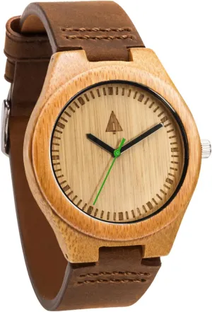 Wooden once gray Watches for Men, Japanese Quartz Movement, Stylish Exotic Wrist Watch with Adjustable Stainless Steel Buckle, Leather Straps, Watch Made from Bamboo Wood, Relojes para Hombre Treehut 