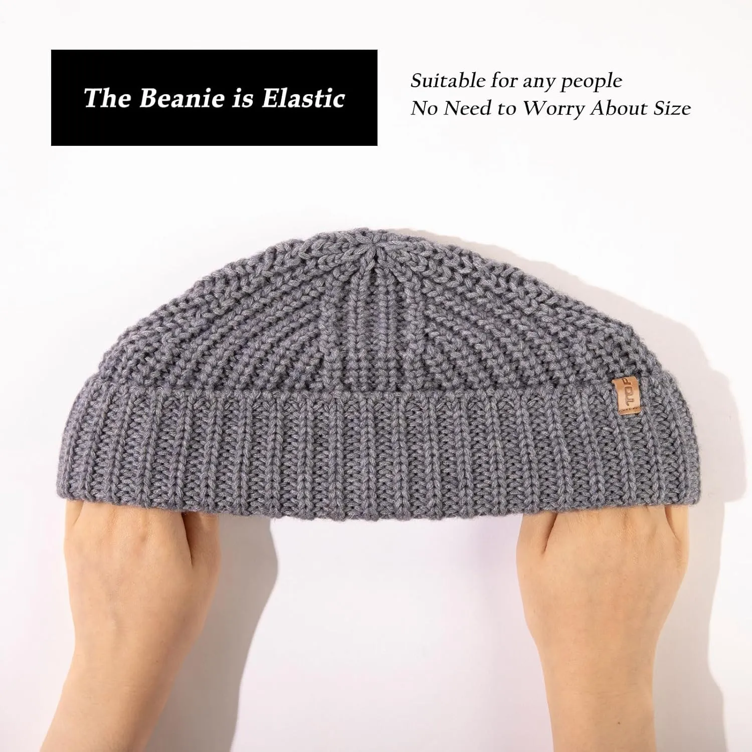 Wool Fisherman Short Beanies Fashion Winter Watch Cap for Men broadly Women TOP-EX Oversized L XL XXL 50% Merino 