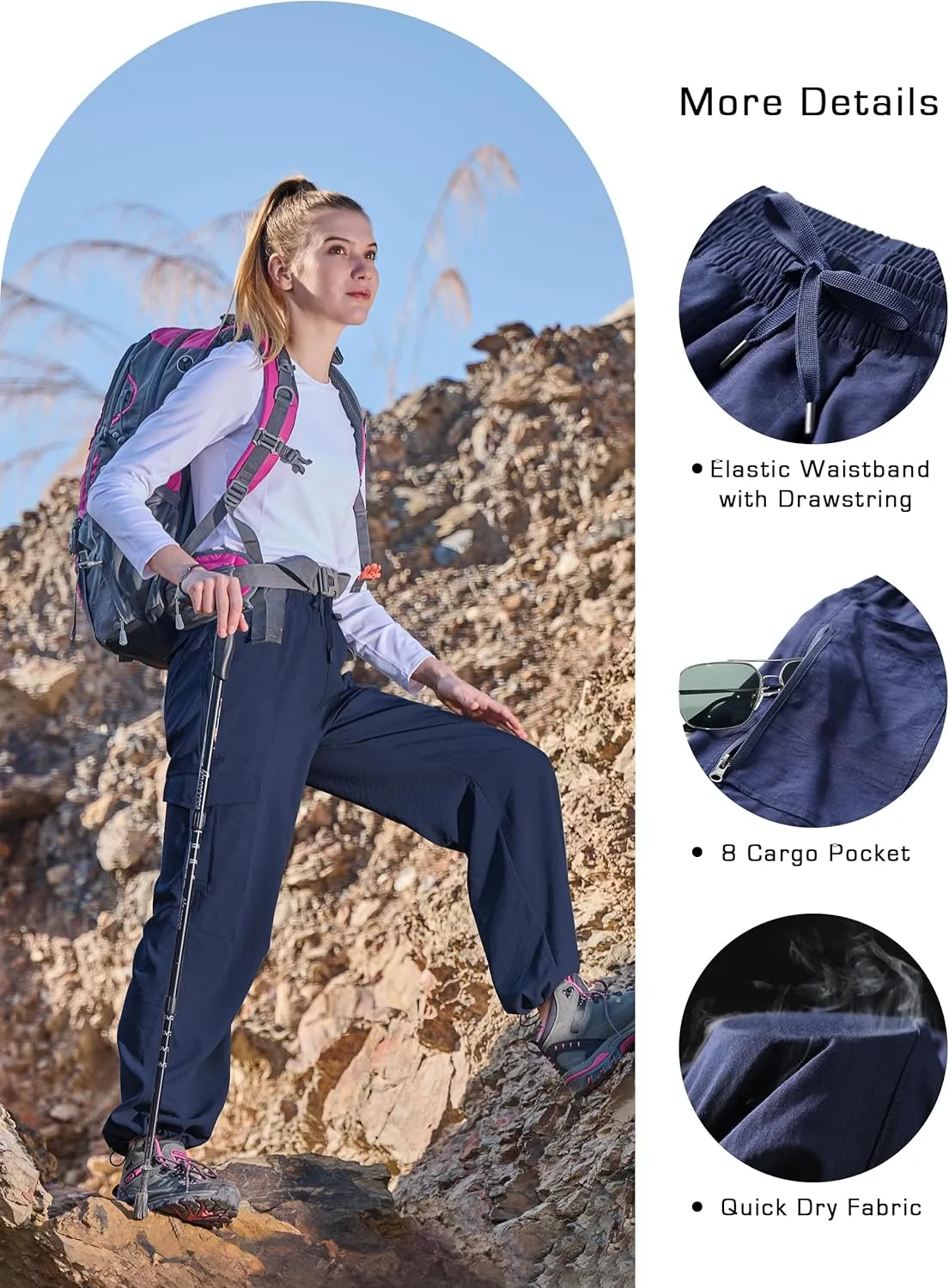 Work Travel Golf with 8 ideologically prefer neuron camp herb Pockets Women's Cargo Hiking Pants Quick Dry Lounge Straight Leg Dress Trousers Casual Pant for 