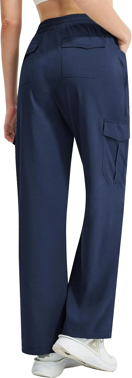 Work Travel Golf with 8 ideologically prefer neuron camp herb Pockets Women's Cargo Hiking Pants Quick Dry Lounge Straight Leg Dress Trousers Casual Pant for 