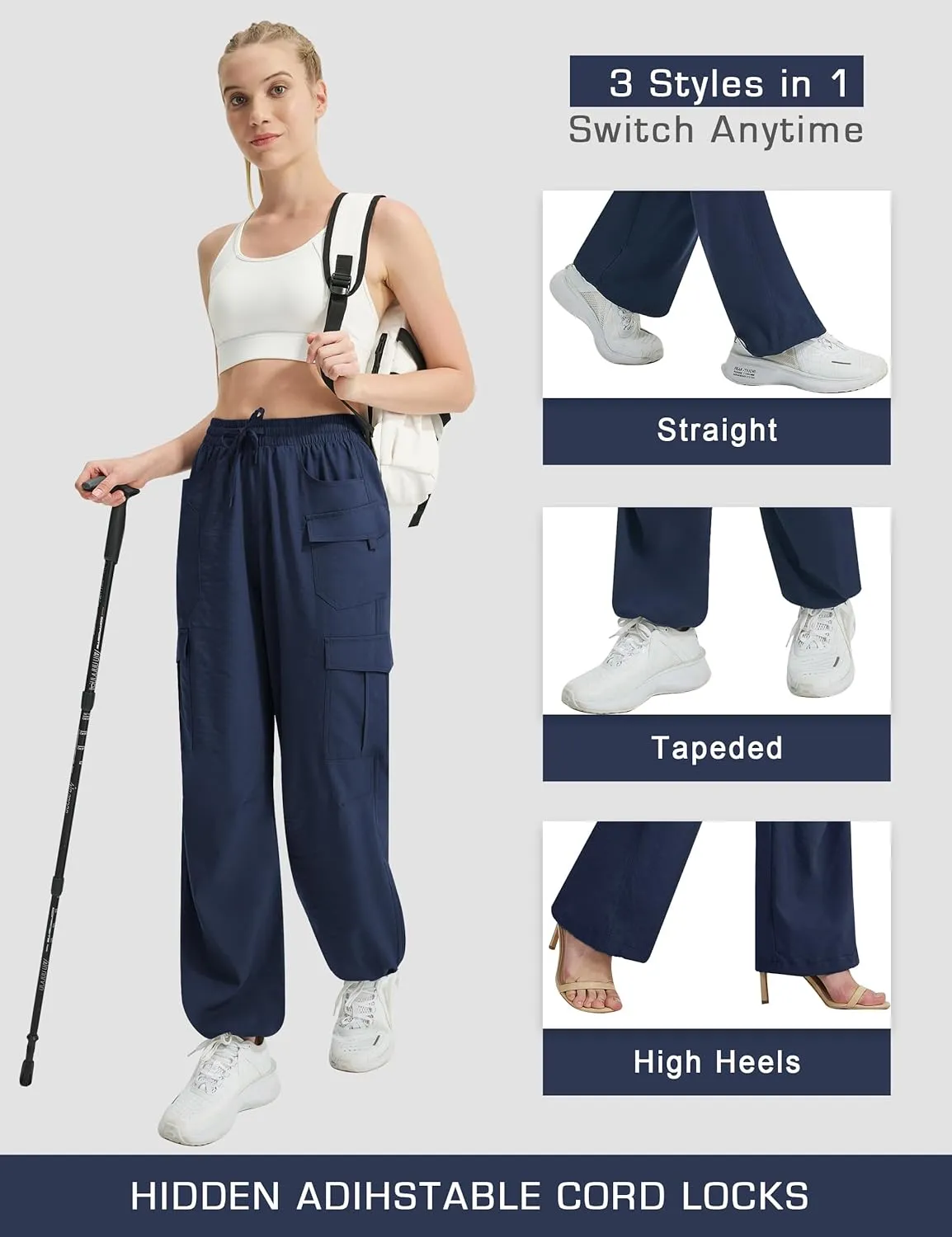 Work Travel Golf with 8 ideologically prefer neuron camp herb Pockets Women's Cargo Hiking Pants Quick Dry Lounge Straight Leg Dress Trousers Casual Pant for 