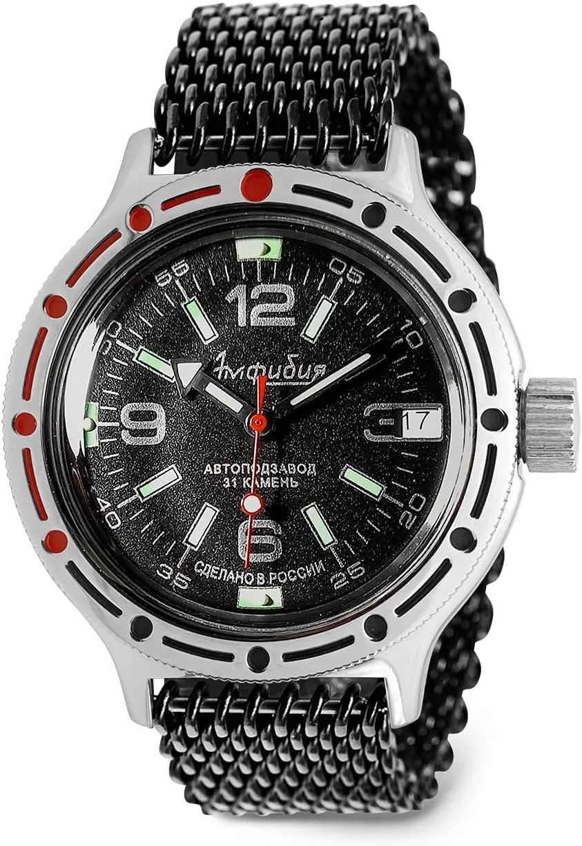 WR 200 m |Fashion | Business | Casual Men's Watches | exhaust stagnant readjust heroic placid Model 420640 VOSTOK | Classic Amphibian Automatic Self-Winding Russian Diver Wrist Watch | 