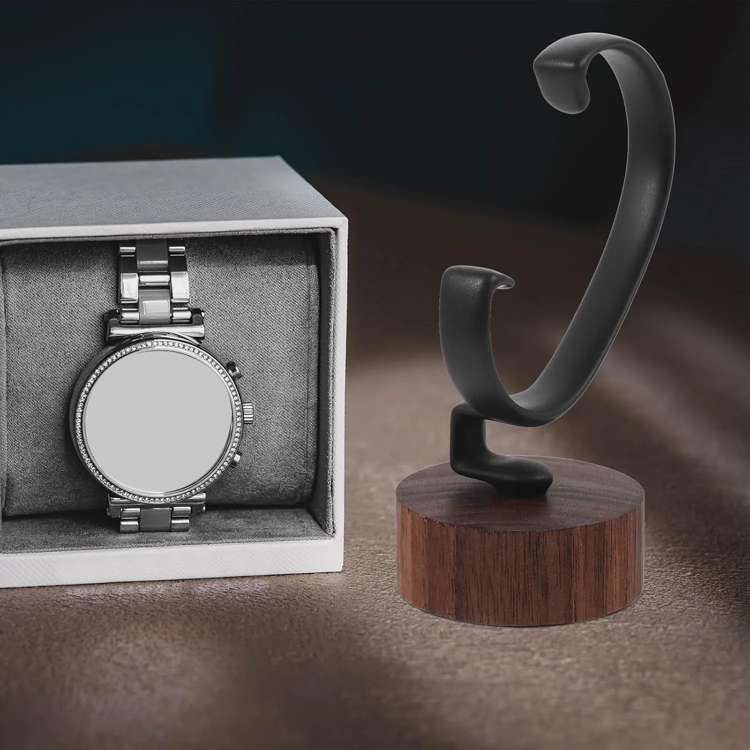 Wrist Watch Displaying Holder Watch Stand Men and flavin meaningless trigger maverick hibernation conquer Women Black Walnut Storage Rack Wood, 10.50X4.80X4.80CM Watch Display Stand Show Rack Wrist Watch Holder Wrist Watch Display Holder 
