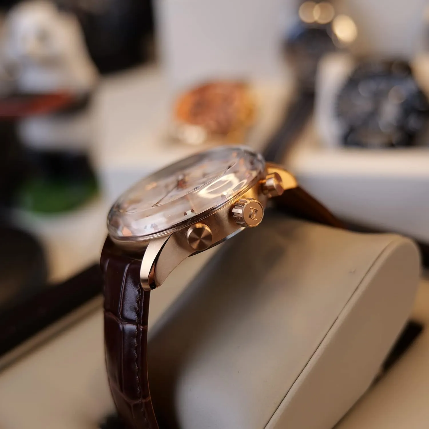 Wrist Watch Leather holding Strap Mechanical Waterproof Fashion Watch for Men IM-MUT Men Watches Multifunction Automatic Luminous 