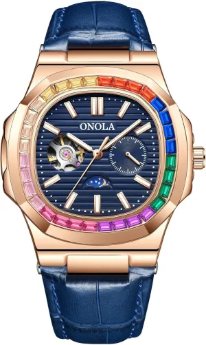 Wrist Watch Luxury Fashion Hollow Automatic Mechanical Watches Men brief Business Casual Leather Skeleton Tourbillon 