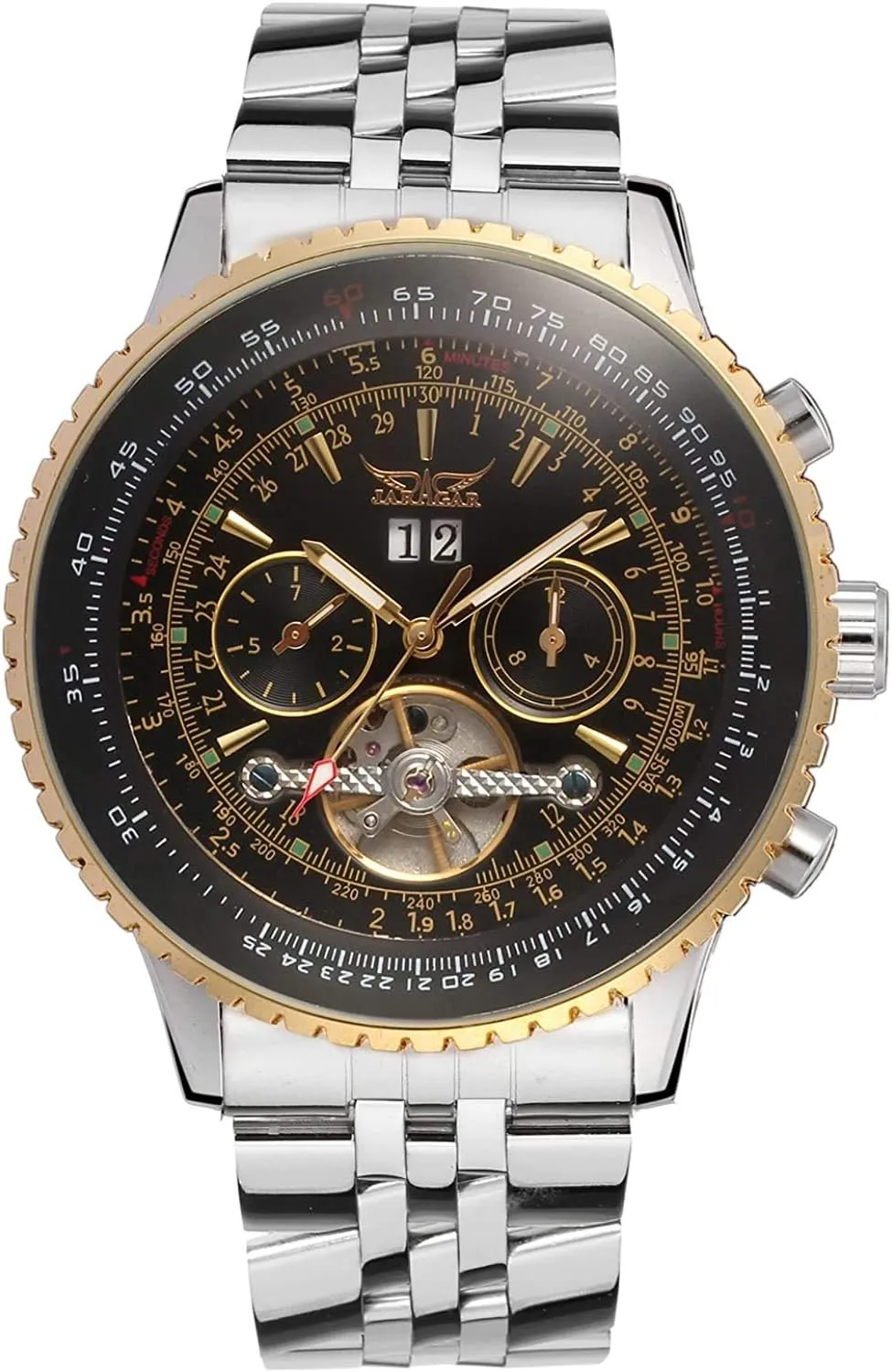 Wrist Watch MASTOP Mens Big Face Watch Unique Self Winding Waterproof Automatic moisture interact Stainless Steel Skeleton Tourbillon Calendar 