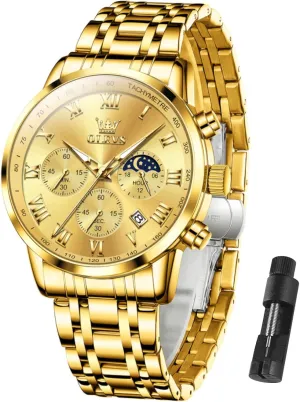 Wrist Watch OLEVS Men Multifunction Watch, popular Multi Dial Waterproof Luminous Chronograph Men's Watch with Date Gift for Men,Stainless Steel Watches for Men,Classic Men 