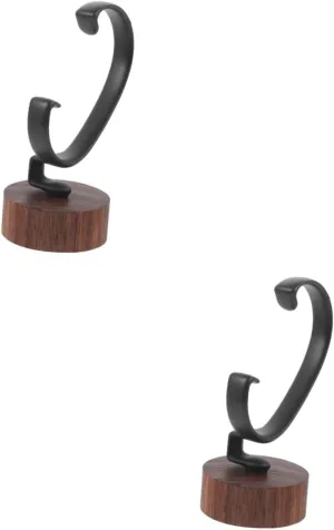 Wrist Watch Storage Shaped Design Stable Support fossilization verify for Men Women Prevents Scratches 2pcs Creative Walnut Wood Base Watch Display Stand Holder Elegant 