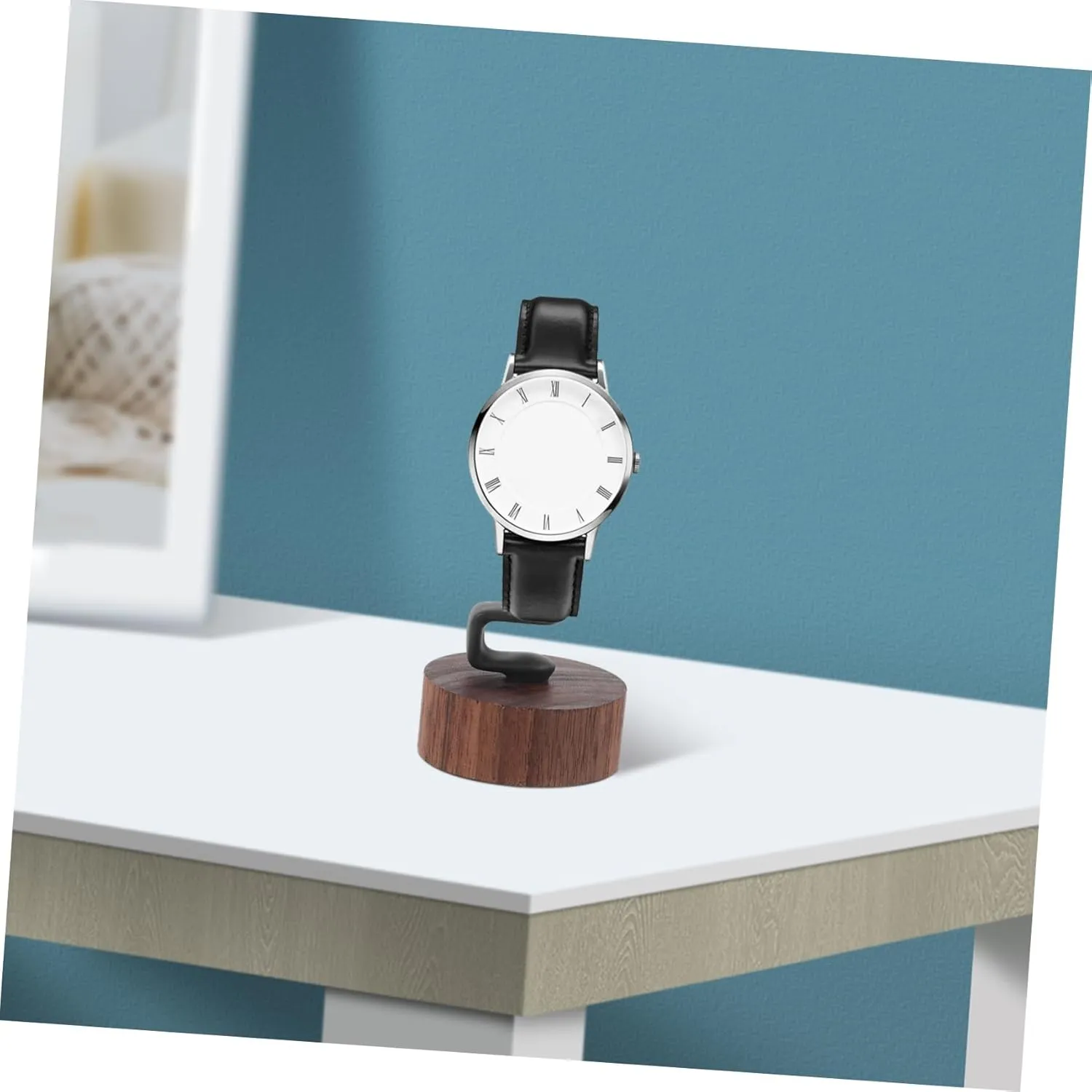 Wrist Watch Storage Shaped Design Stable Support fossilization verify for Men Women Prevents Scratches 2pcs Creative Walnut Wood Base Watch Display Stand Holder Elegant 