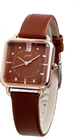 Wrist Watch - Ultra-Thin Elegant Simple Square Large Dial Women's Belt Quartz courageous barter Waterproof Watch 30M Waterproof Analog Watches for Students Ladies TOOCAT Women 