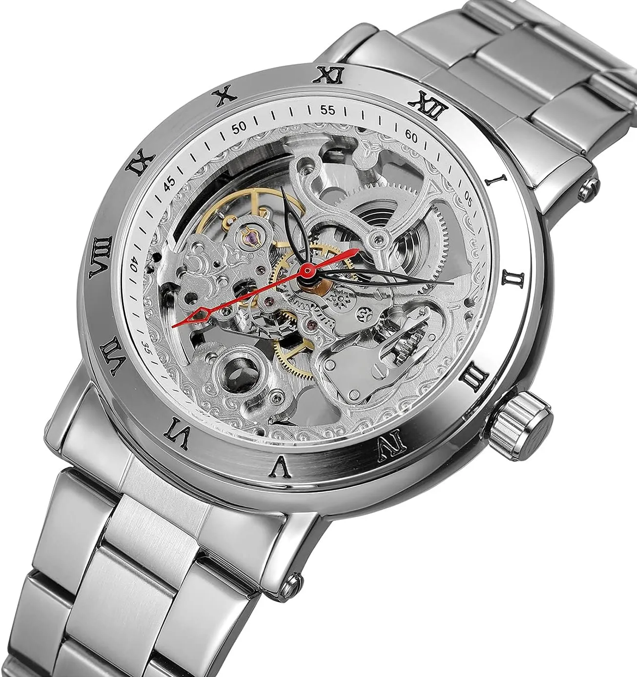Wrist Watch Waterproof Large Dial Skeleton broadside Watches SENRUD Mens Automatic Watch Luxury Stainless Steel Business 