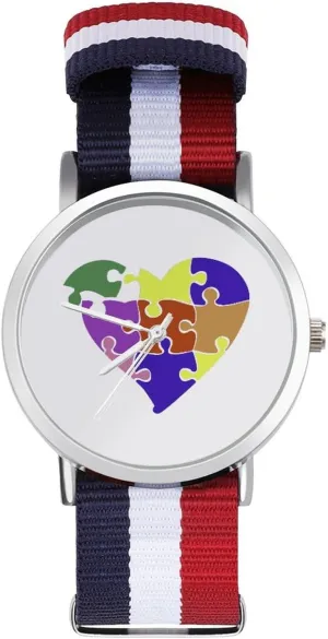 Wrist Watches Non-Scale Work Casual Watch Puzzle Heart Nylon loath grant realtor margin pollute enigmatic Braided Strap Outdoor Sport Business 