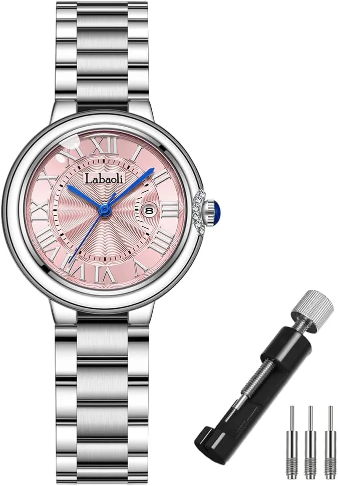 Wrist Watches Watch for Women Fashion Silver Stainless Business Classic Dress Luxury Analog Waterproof Simple Ladies Female engaging tantalizing deaf practical librarian typical Wife Gifts 