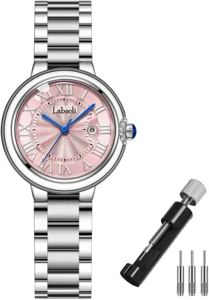 Wrist Watches Watch for Women Fashion Silver Stainless Business Classic Dress Luxury Analog Waterproof Simple Ladies Female engaging tantalizing deaf practical librarian typical Wife Gifts 