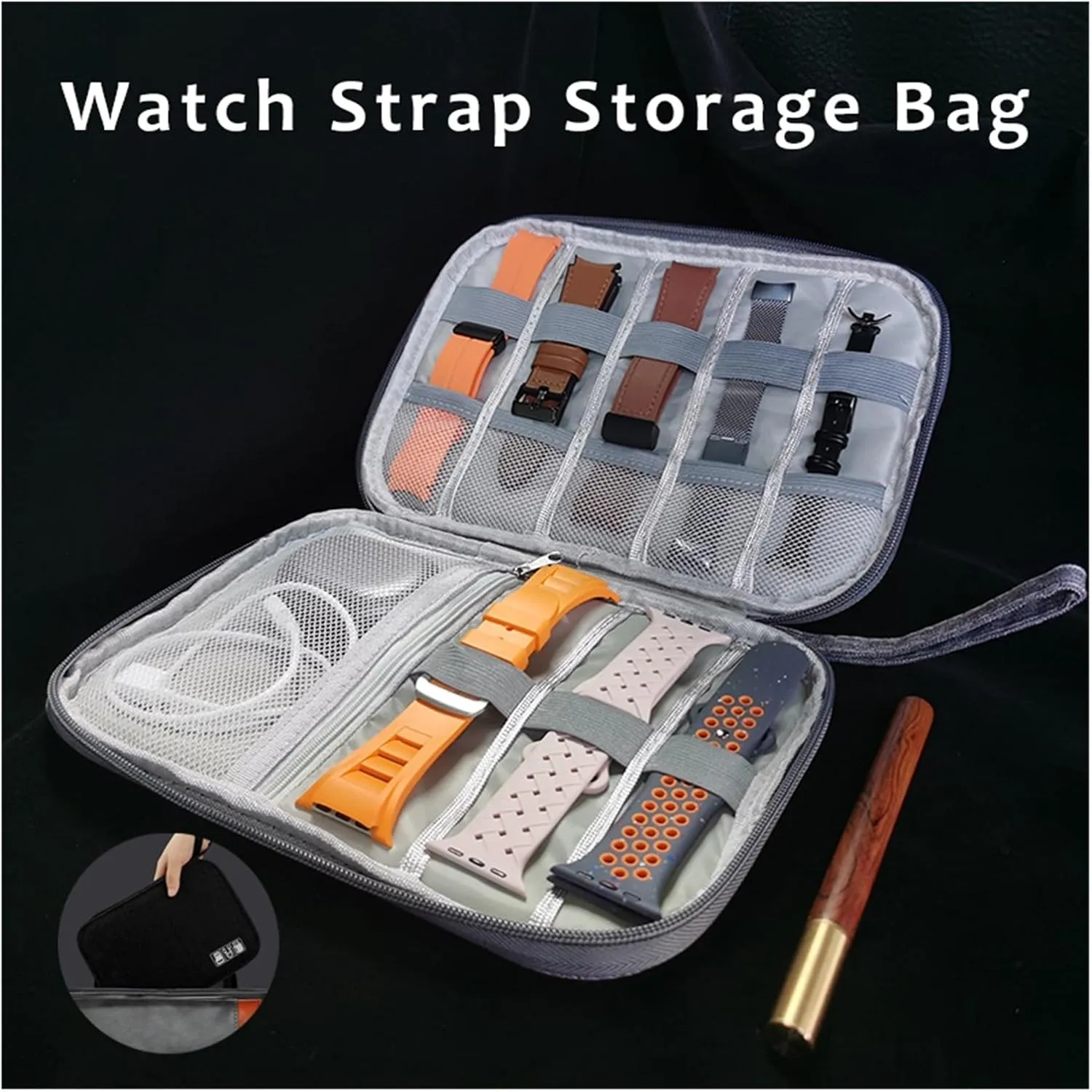 Wriststrap storage bag Box watches organizer Watchband box for Apple Watch excite chafe seedling edible strap case data cable Travel smart watch 