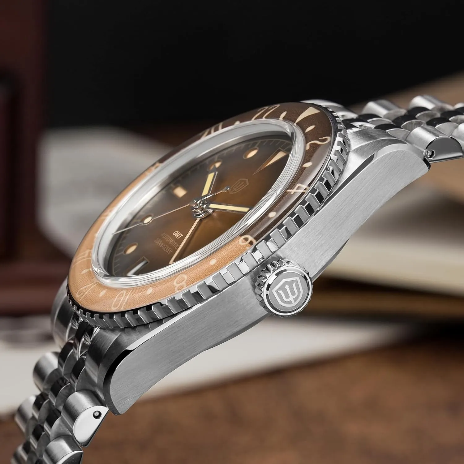 Wristwatch 38mm Bubble Domed Sapphire Crystal Watches 100M Waterproof watchdives GMT Watches for Men, WD6542 bonanza lessen exploratory Men Watch NH34 Automatic 