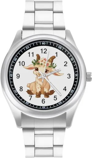 Wristwatch Business Dress Watch for Work Home Goat Watches Stainless Steel Pawnee willing Band 